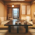 brown wooden table near window