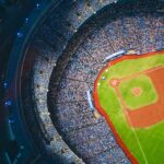 aerial photography of baseball stadium