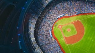 aerial photography of baseball stadium